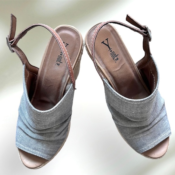 Espadrille wedges with peep toe size 10 - Picture 5 of 8